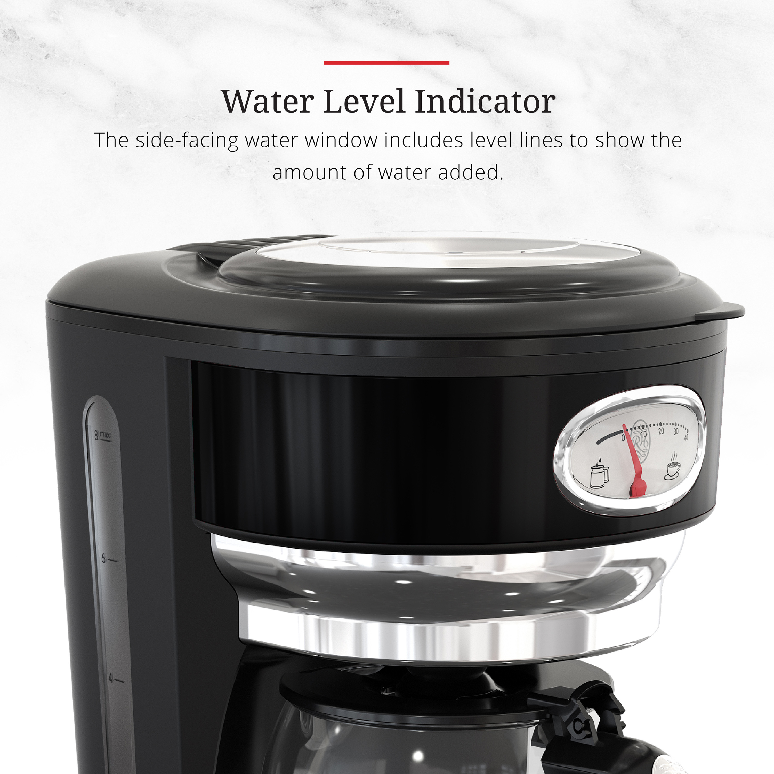 Retro Style 8 Cup Coffeemaker Black Stainless Steel